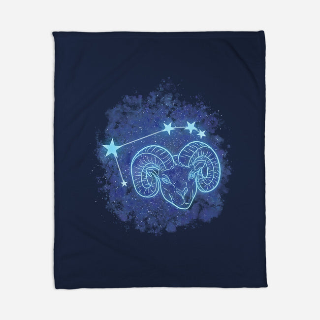 Aries Neon Constellation-None-Fleece-Blanket-nickzzarto