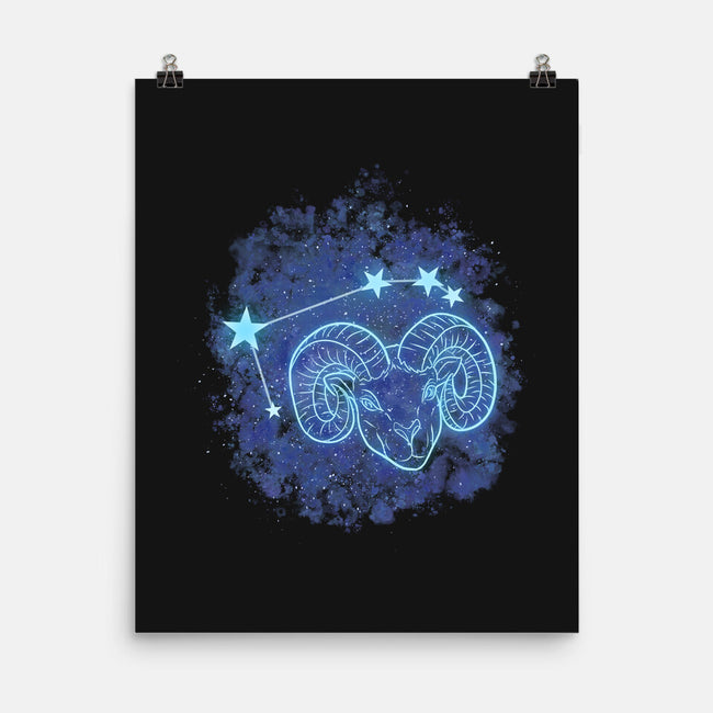 Aries Neon Constellation-None-Matte-Poster-nickzzarto