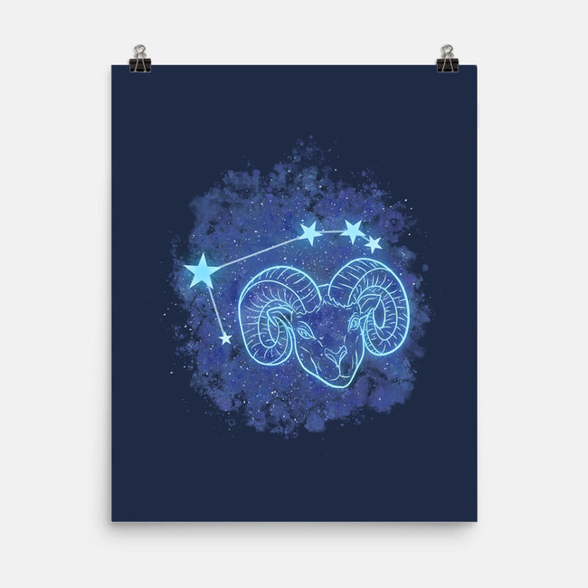 Aries Neon Constellation-None-Matte-Poster-nickzzarto