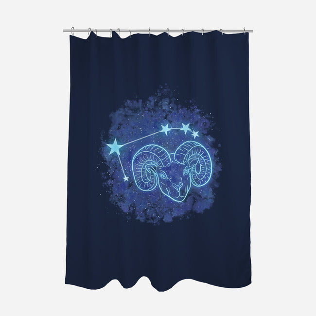 Aries Neon Constellation-None-Polyester-Shower Curtain-nickzzarto