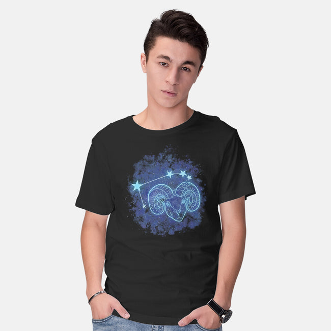 Aries Neon Constellation-Mens-Basic-Tee-nickzzarto