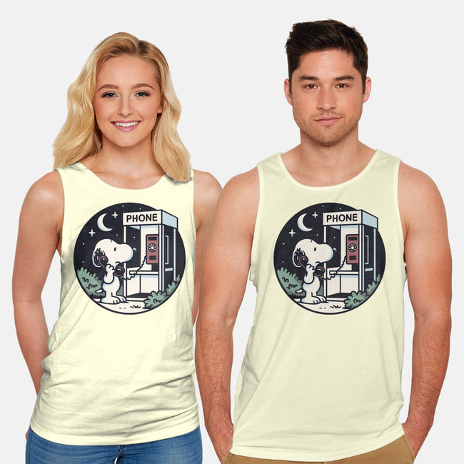 Doggy Phone Home-Unisex-Basic-Tank-Xentee