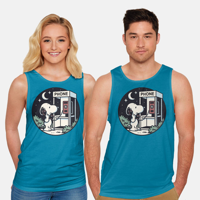 Doggy Phone Home-Unisex-Basic-Tank-Xentee