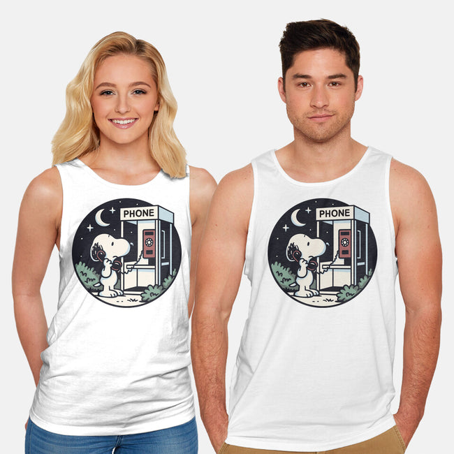 Doggy Phone Home-Unisex-Basic-Tank-Xentee