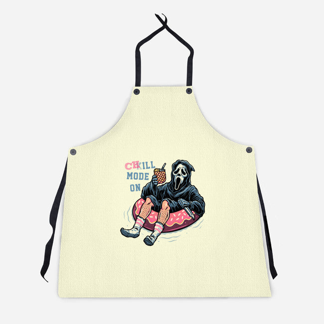 Chill Mode On-Unisex-Kitchen-Apron-glitchygorilla