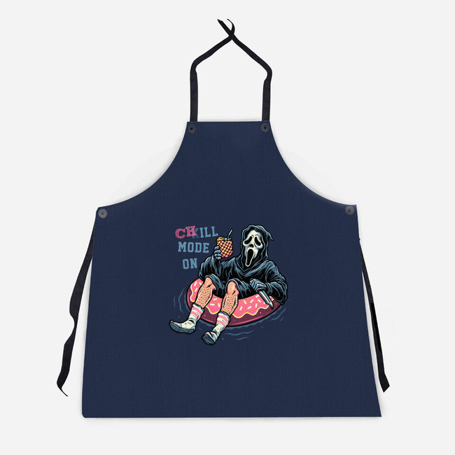 Chill Mode On-Unisex-Kitchen-Apron-glitchygorilla