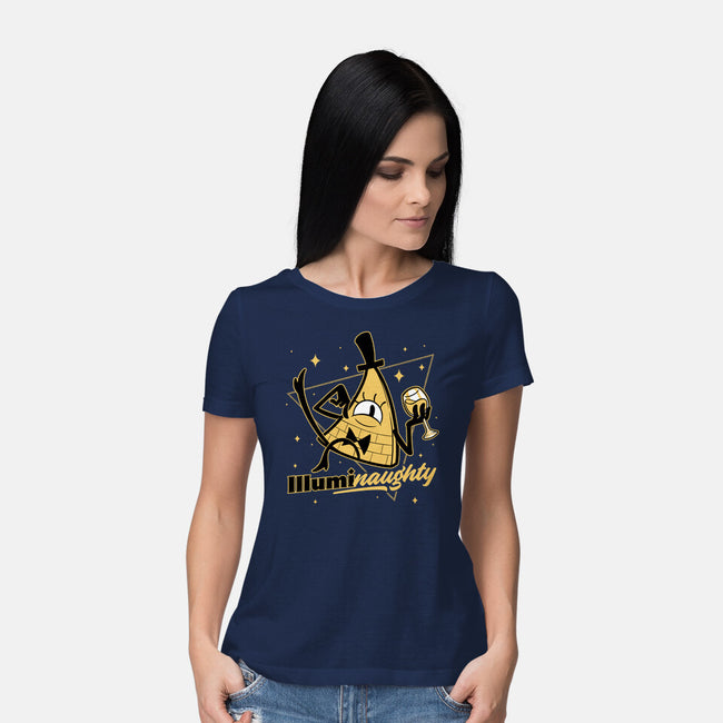 Naughty Illuminati Triangle-Womens-Basic-Tee-Studio Mootant