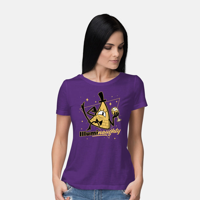 Naughty Illuminati Triangle-Womens-Basic-Tee-Studio Mootant