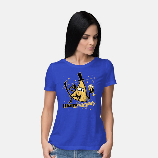 Naughty Illuminati Triangle-Womens-Basic-Tee-Studio Mootant
