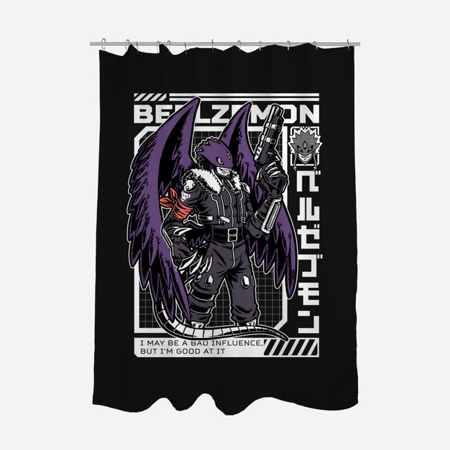 Digital Demon Lord Cyberpunk-None-Polyester-Shower Curtain-Studio Mootant