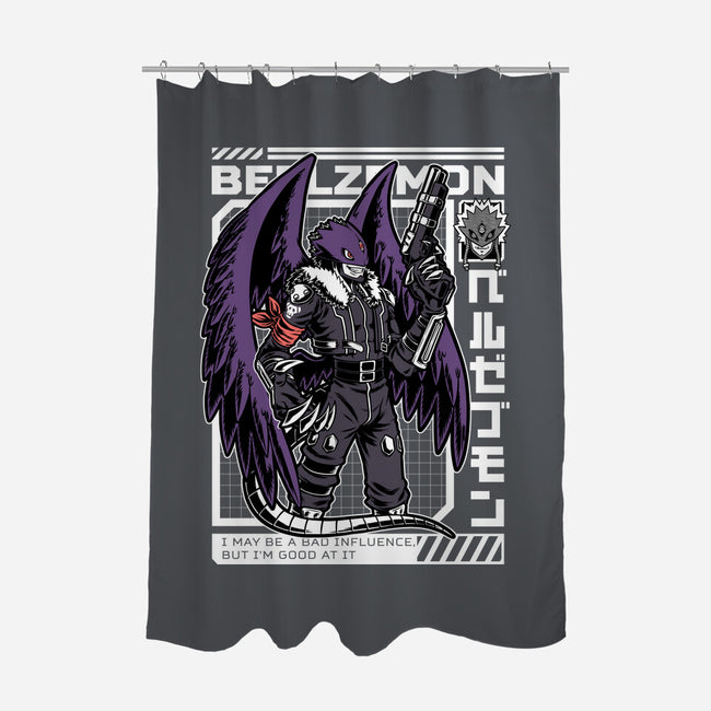 Digital Demon Lord Cyberpunk-None-Polyester-Shower Curtain-Studio Mootant