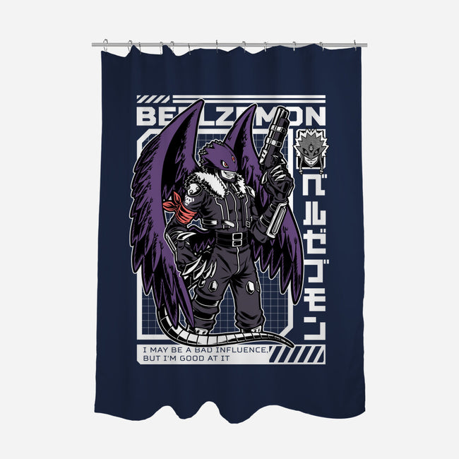 Digital Demon Lord Cyberpunk-None-Polyester-Shower Curtain-Studio Mootant