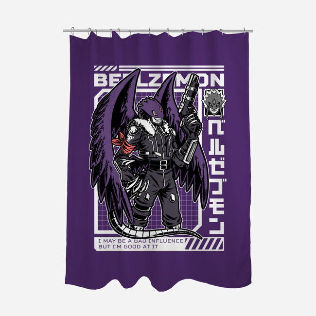 Digital Demon Lord Cyberpunk-None-Polyester-Shower Curtain-Studio Mootant