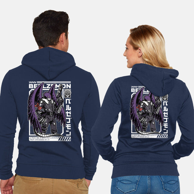 Digital Demon Lord Cyberpunk-Unisex-Zip-Up-Sweatshirt-Studio Mootant