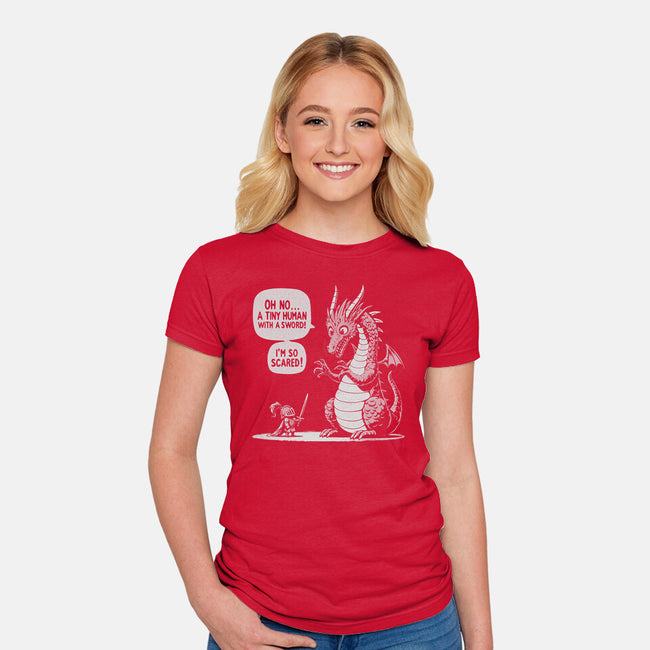 Sarcastic Dragon-Womens-Fitted-Tee-Popnotic