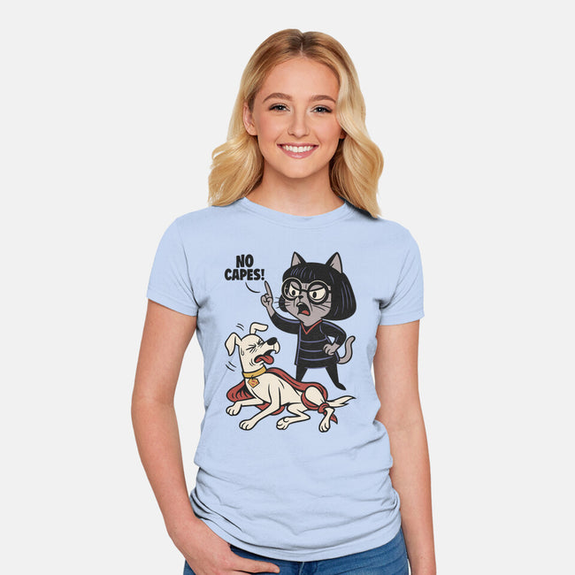 No Capes-Womens-Fitted-Tee-Popnotic