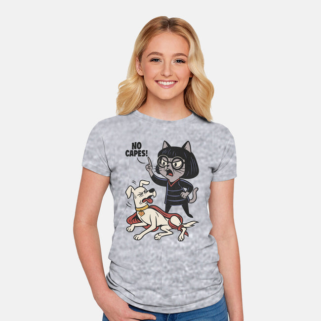 No Capes-Womens-Fitted-Tee-Popnotic