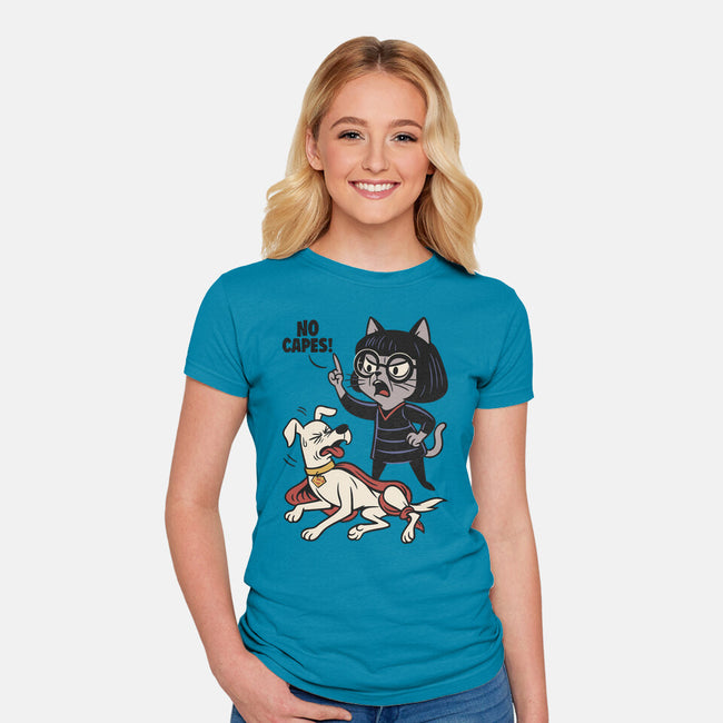 No Capes-Womens-Fitted-Tee-Popnotic