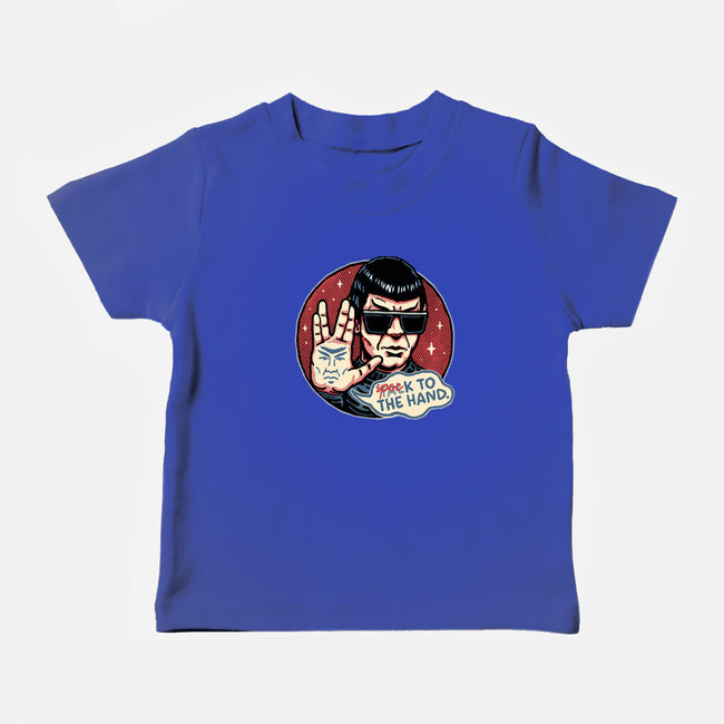 Spock To The Hand-Baby-Basic-Tee-glitchygorilla
