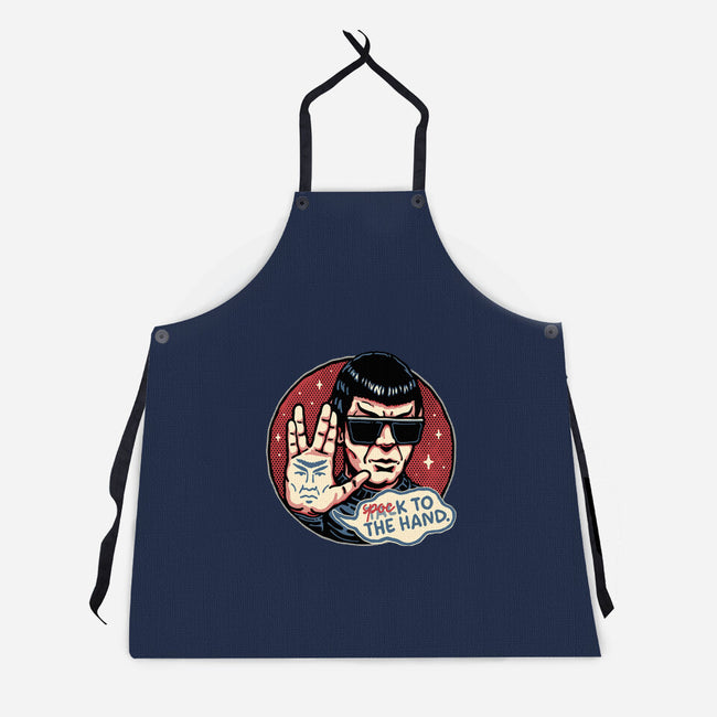 Spock To The Hand-Unisex-Kitchen-Apron-glitchygorilla