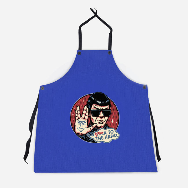 Spock To The Hand-Unisex-Kitchen-Apron-glitchygorilla