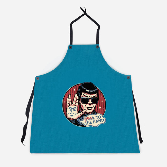 Spock To The Hand-Unisex-Kitchen-Apron-glitchygorilla