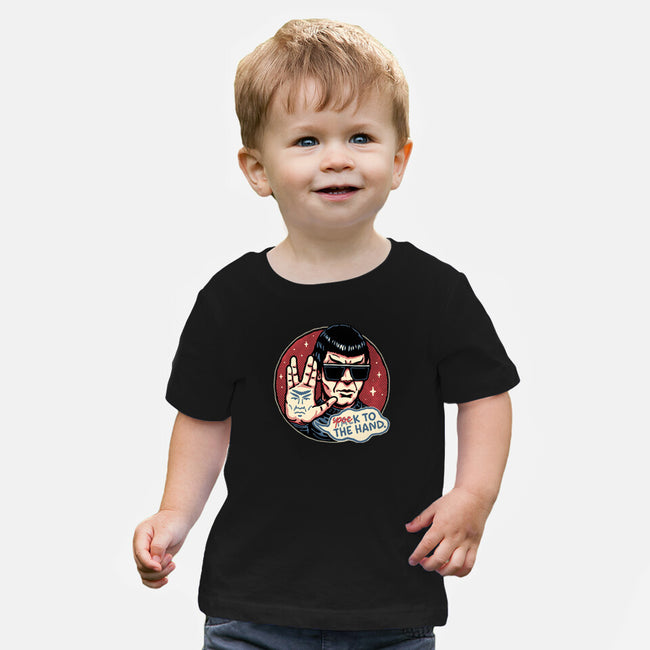 Spock To The Hand-Baby-Basic-Tee-glitchygorilla