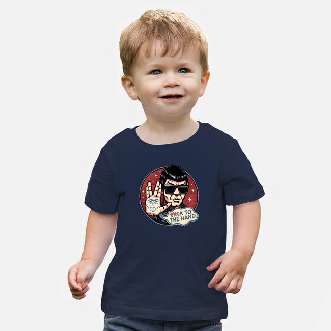 Spock To The Hand-Baby-Basic-Tee-glitchygorilla