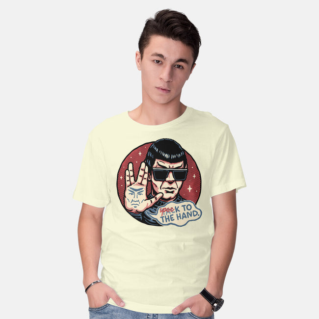 Spock To The Hand-Mens-Basic-Tee-glitchygorilla