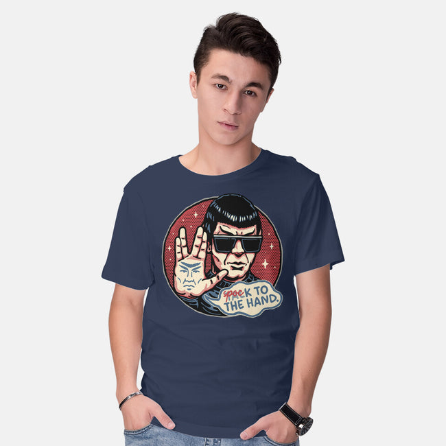 Spock To The Hand-Mens-Basic-Tee-glitchygorilla