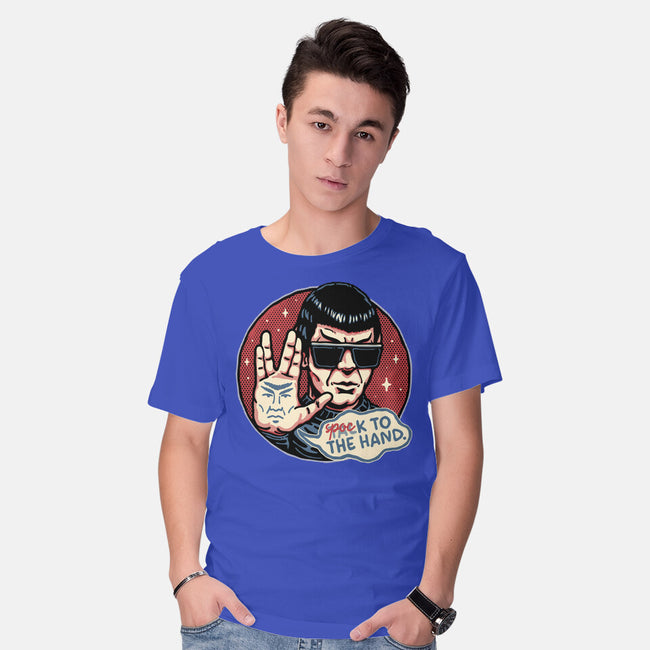 Spock To The Hand-Mens-Basic-Tee-glitchygorilla