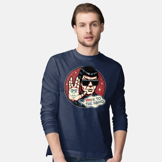 Spock To The Hand-Mens-Long Sleeved-Tee-glitchygorilla