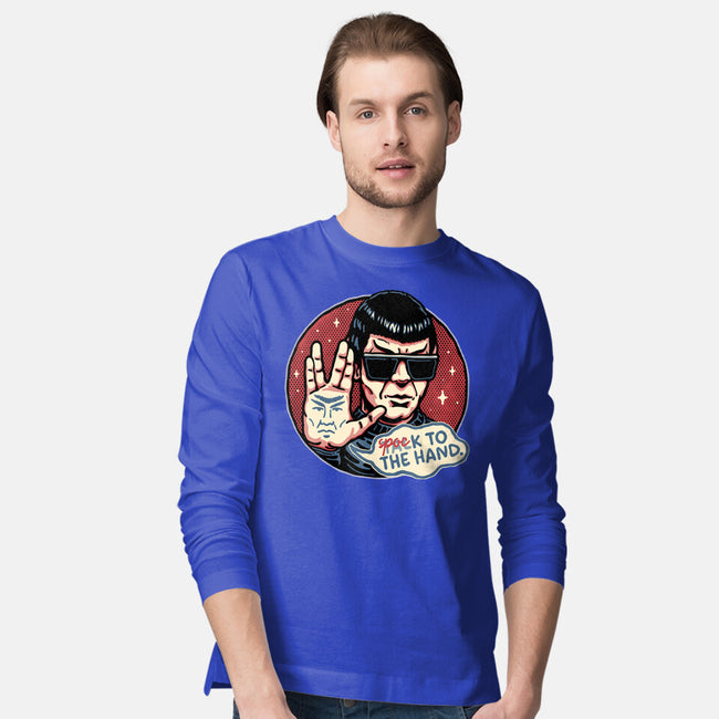 Spock To The Hand-Mens-Long Sleeved-Tee-glitchygorilla
