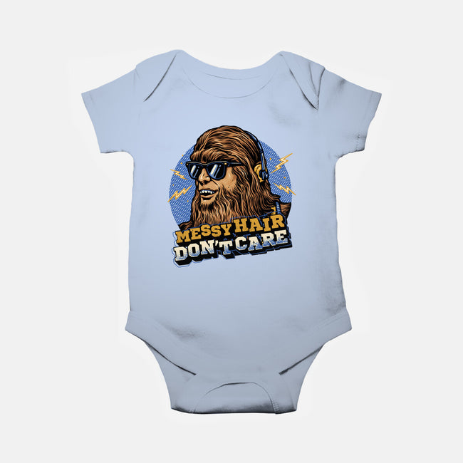 Messy Hair Don’t Care-Baby-Basic-Onesie-glitchygorilla
