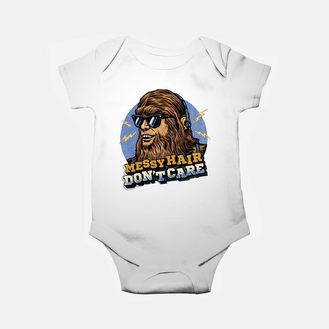 Messy Hair Don’t Care-Baby-Basic-Onesie-glitchygorilla