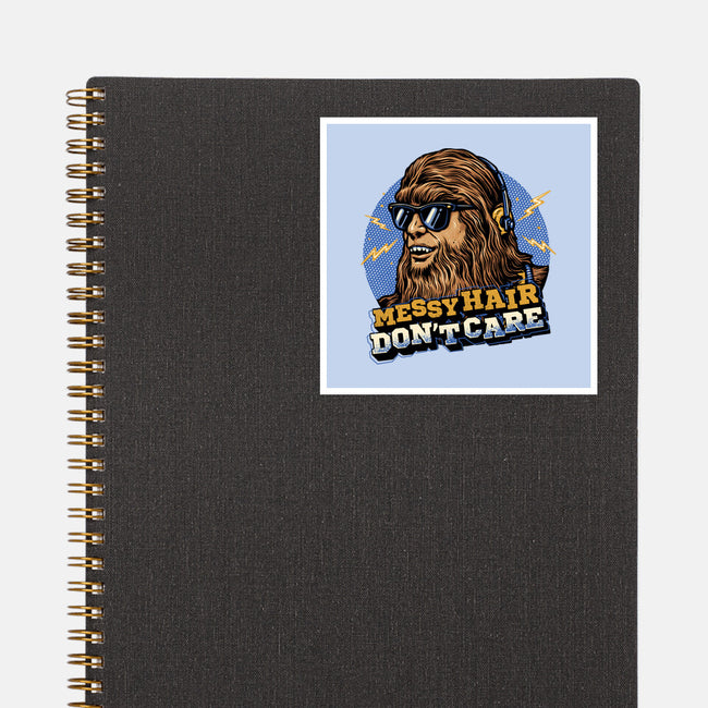 Messy Hair Don’t Care-None-Glossy-Sticker-glitchygorilla