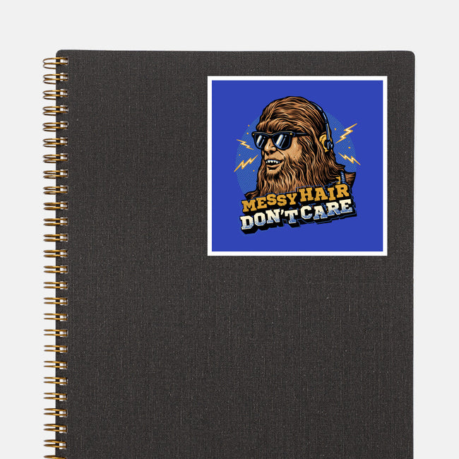 Messy Hair Don’t Care-None-Glossy-Sticker-glitchygorilla