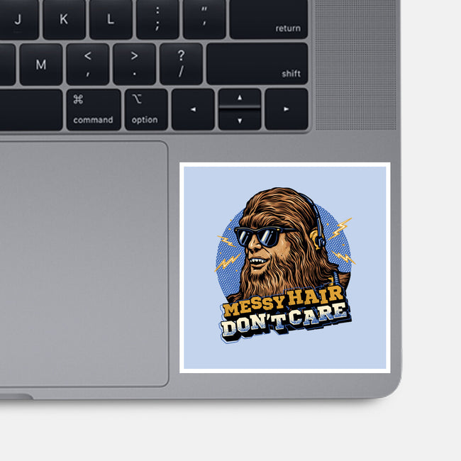 Messy Hair Don’t Care-None-Glossy-Sticker-glitchygorilla