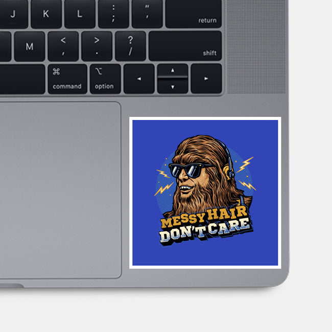 Messy Hair Don’t Care-None-Glossy-Sticker-glitchygorilla