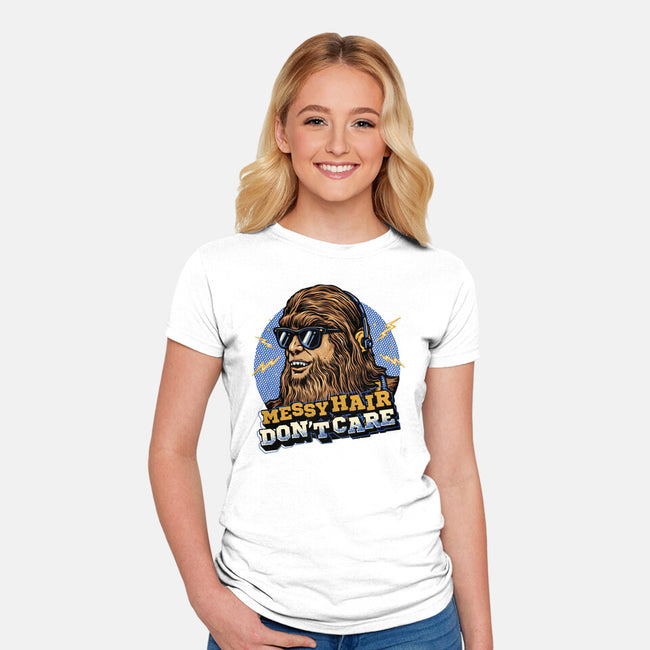 Messy Hair Don’t Care-Womens-Fitted-Tee-glitchygorilla