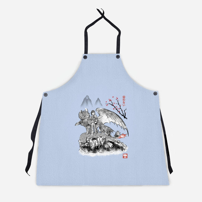 Toothless Sumi-e-Unisex-Kitchen-Apron-Astrobot Invention