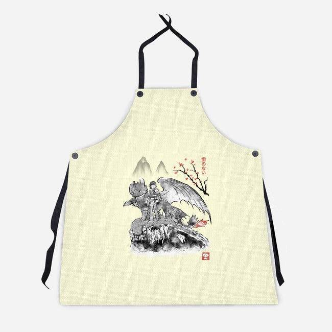 Toothless Sumi-e-Unisex-Kitchen-Apron-Astrobot Invention