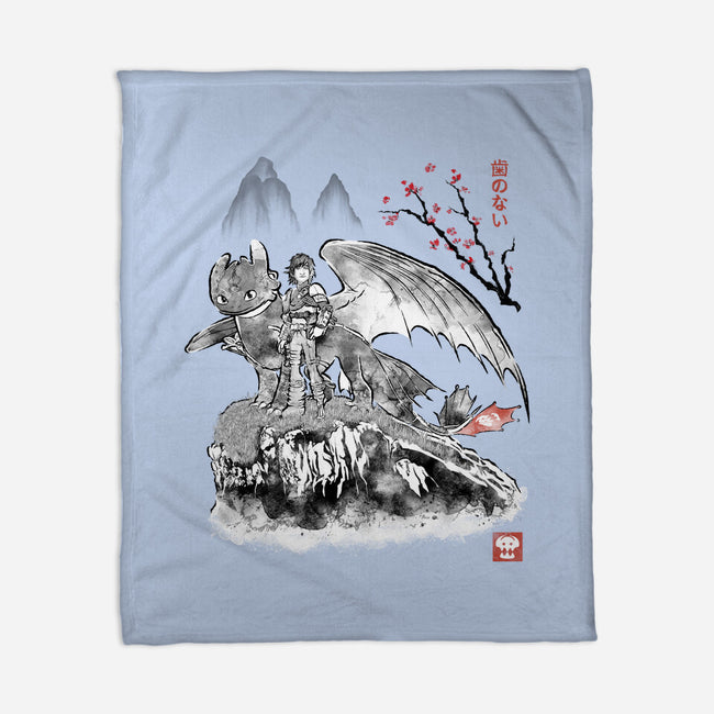 Toothless Sumi-e-None-Fleece-Blanket-Astrobot Invention