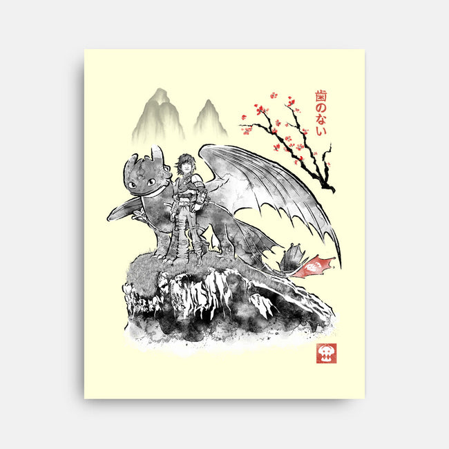 Toothless Sumi-e-None-Stretched-Canvas-Astrobot Invention