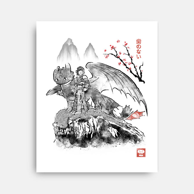 Toothless Sumi-e-None-Stretched-Canvas-Astrobot Invention