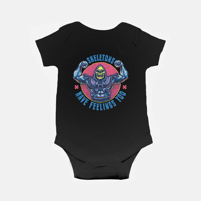 Skeletons Have Feelings Too-Baby-Basic-Onesie-glitchygorilla