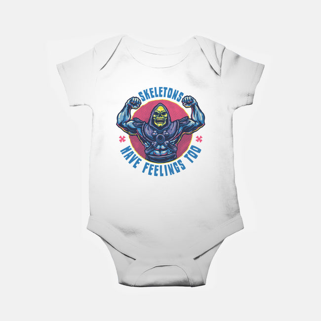 Skeletons Have Feelings Too-Baby-Basic-Onesie-glitchygorilla