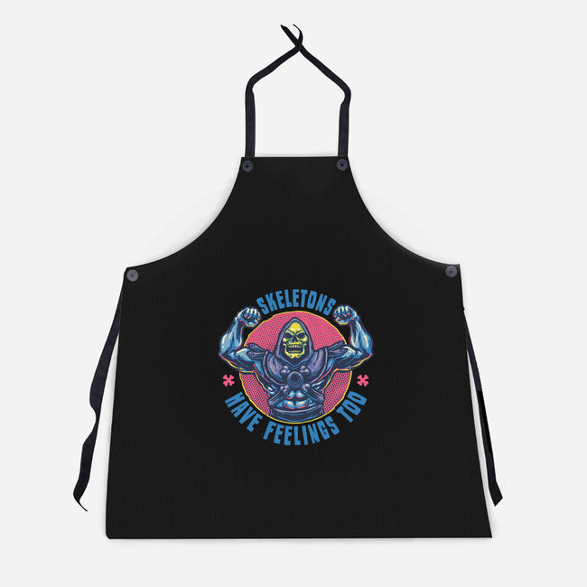 Skeletons Have Feelings Too-Unisex-Kitchen-Apron-glitchygorilla