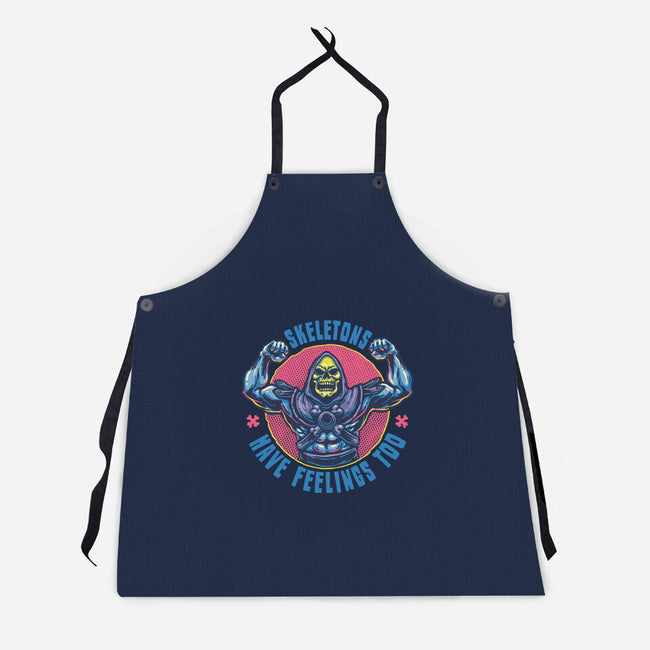 Skeletons Have Feelings Too-Unisex-Kitchen-Apron-glitchygorilla