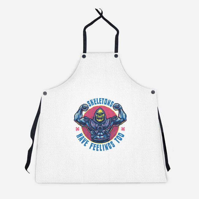 Skeletons Have Feelings Too-Unisex-Kitchen-Apron-glitchygorilla